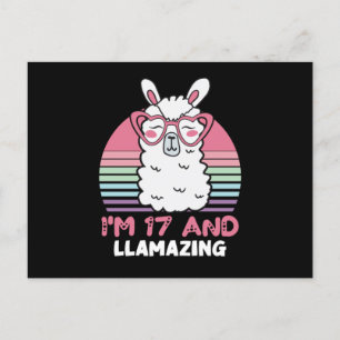 Cartão Postal Llamazing 17 Aniversário 17 Anos De Idade Llama