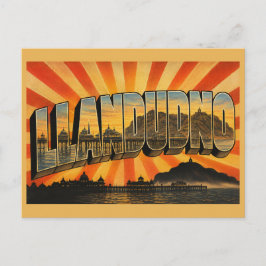 Cartão Postal Llandudno País de Gales Arte de Viagem Vintage