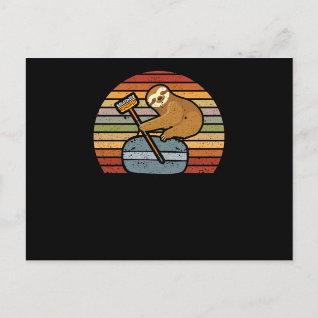 Cartão Postal Lloth Curling Team Engraçado Ice Winter Sports Ani (Frente)