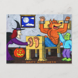 Cartão Postal Lobisomem do Halloween de Ticklish