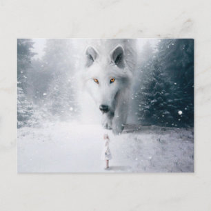 Cartão Postal Lobo branco gigante