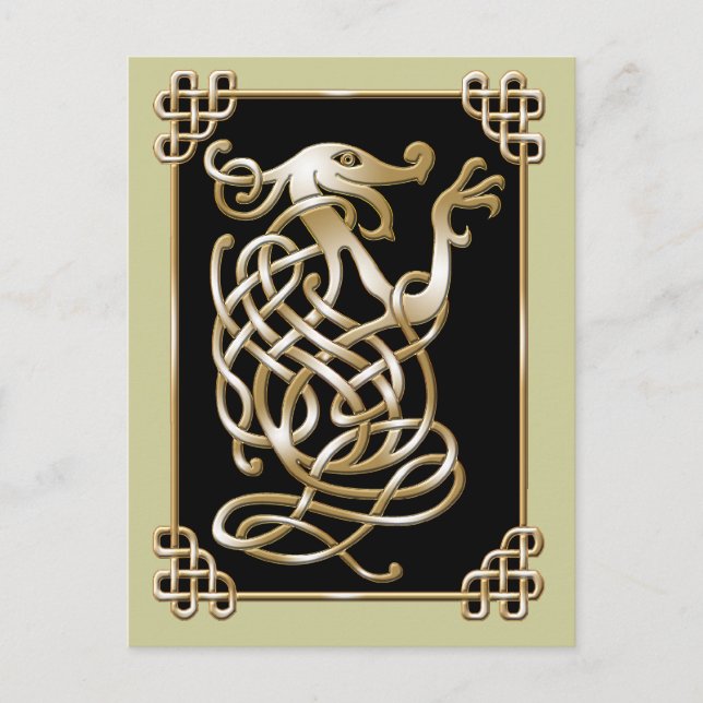 Cartão Postal Lobo Celta - Fundo Negro (Frente)