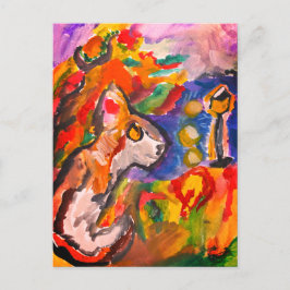 Cartão Postal Lobo de noite