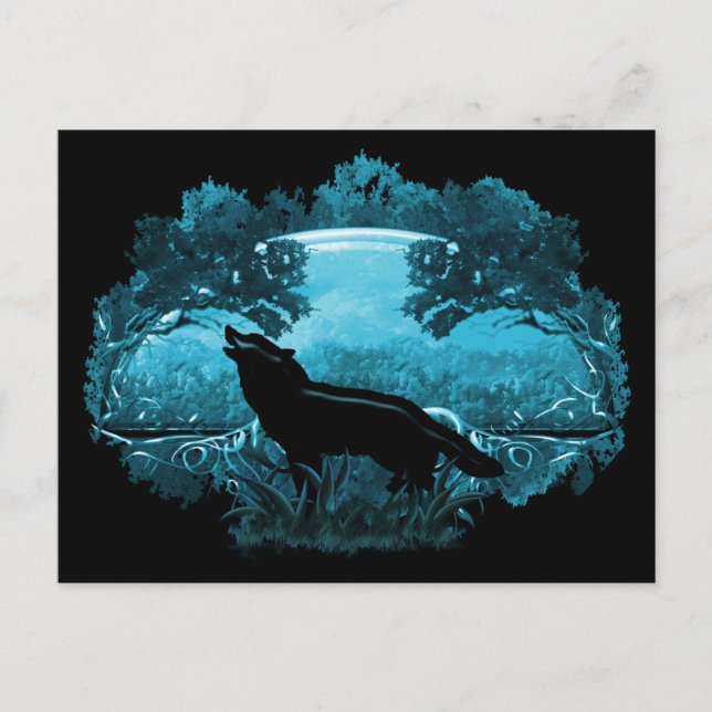 Cartão Postal Lobo na Natureza (Frente)