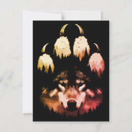 Cartão Postal Lobo Solitário. Alma selvagem