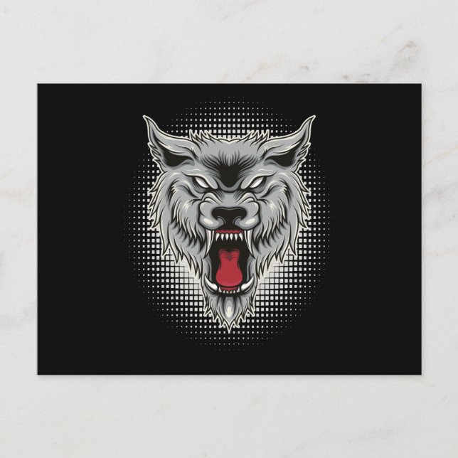 Cartão Postal Lobos da Floresta Lobos Animal Selvagem Lua Divers (Frente)