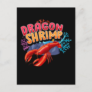 Cartão Postal Lobster Cartoon Character Dragon Shrimp Banner Des