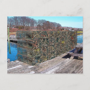 Cartão Postal Lobster Pots, York Harbor, Maine - Postcard