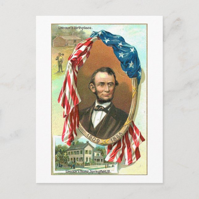 Cartão Postal Local de nascimento de Lincoln (Frente)