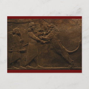 Cartão Postal Localização Arqueológica: Assírio Lion Hunt Fr
