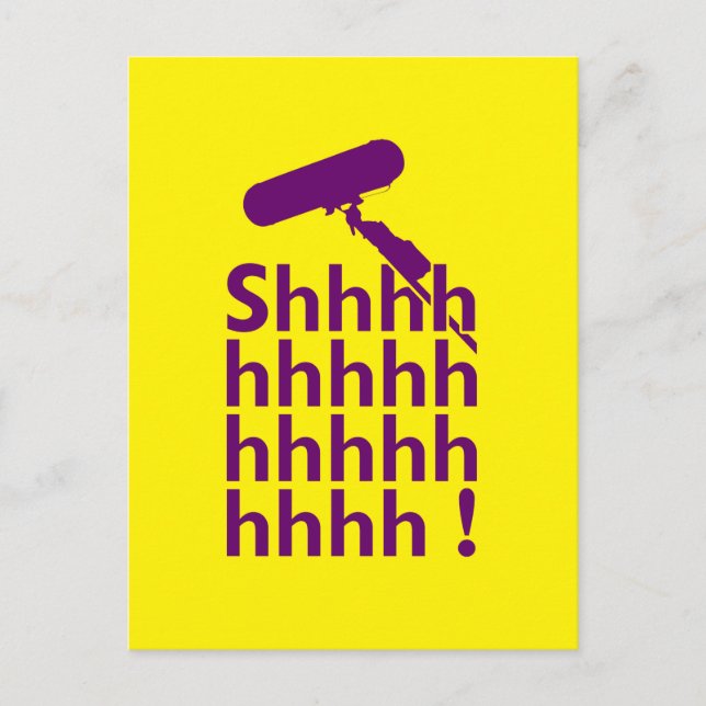 Cartão Postal Localização Engraçada Gravação de Som Shhhh (Frente)