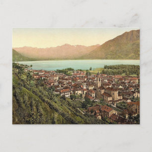 Cartão Postal Locarno, visão geral, Tessin, Suiça