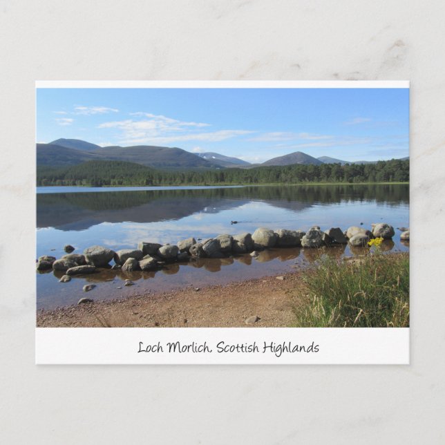 Cartão Postal Loch Morlich, Glenmore, Scottish Highlands (Frente)