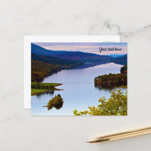 Cartão Postal Loch Tummel, Vista da Rainha, cartão-postal da Esc