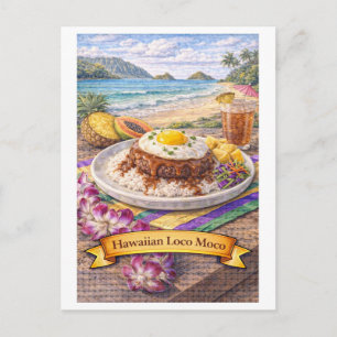Cartão Postal Loco Moco Havaiano (Série de Comida Americana)