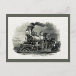 Cartão Postal Locomotiva a Vapor Antiga 