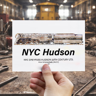 Cartão Postal Locomotiva a Vapor NYC Dreyfuss Hudson. Perfil