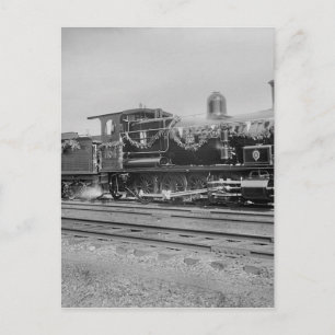 Cartão Postal locomotiva a vapor trem antigo ferroviário ferrovi