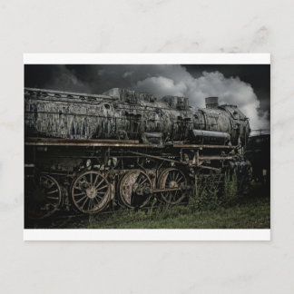 Cartão Postal locomotiva a vapor trem via ferroviário