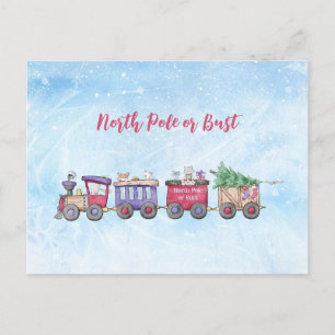 Cartão Postal Locomotiva de Natal do Polo Norte ou Bust Personal