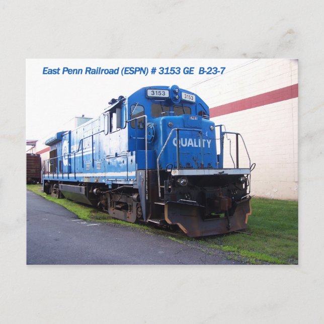 Cartão Postal Locomotiva East Penn Railroad #3153 (Frente)