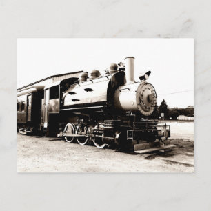 Cartão Postal locomotiva para um comboio a vapor vintage