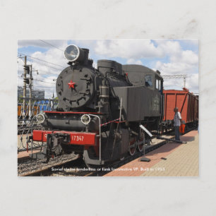 Cartão Postal Locomotiva, soviética a vapor sem tender ou tanque