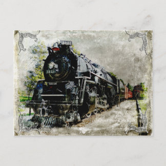 Cartão Postal Locomotiva Vintage Long Shot