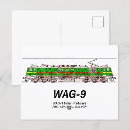 Cartão Postal Locomotiva WAG-9. Caminho de ferro da Índia