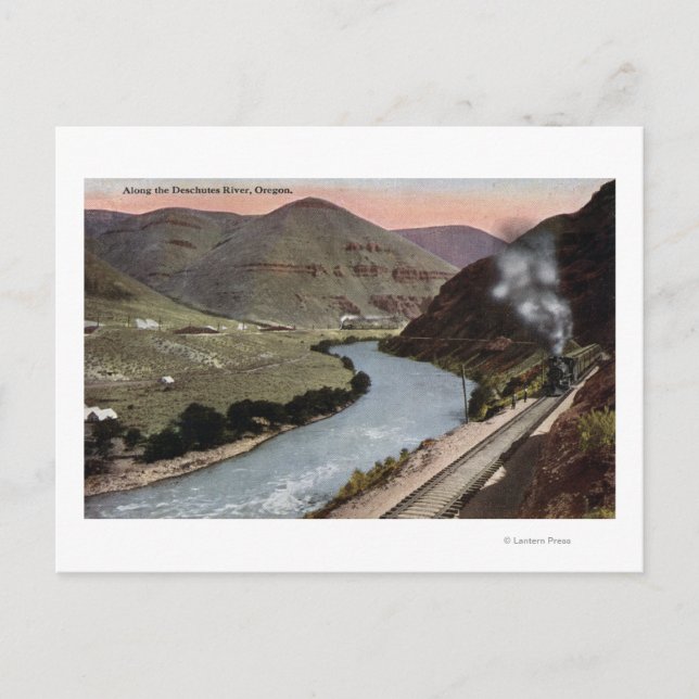 Cartão Postal Locomotivas a vapor na via (Frente)