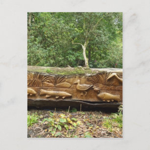 Cartão Postal Log Carving