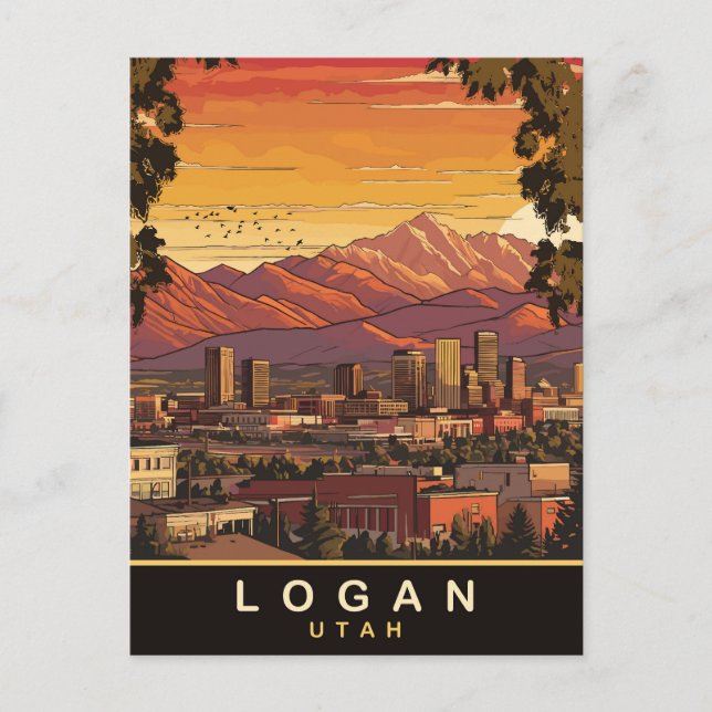 Cartão Postal Logan, Utah, Viagem (Frente)