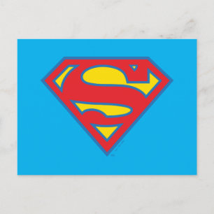 Cartão Postal Logotipo Clássico da Supergirl com Contorno Azul
