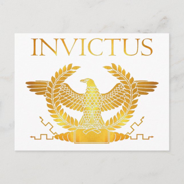 Cartão Postal logotipo da águia do ouro invictus (Frente)