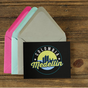 Cartão Postal Logotipo da cidade de paisagem mediana da Colômbia