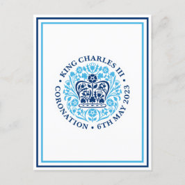 Cartão Postal Logotipo da Coroação Real do Rei Charles III Patri