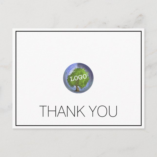 Cartão Postal Logotipo da Empresa Obrigado (Frente)