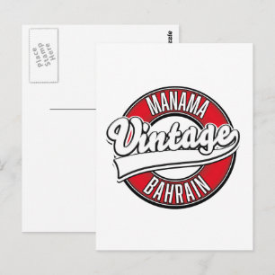 Cartão Postal Logotipo da Manama Bahrain Vintage