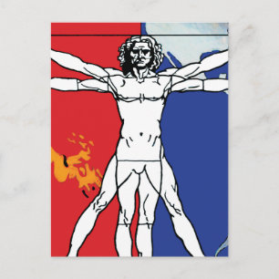 Cartão Postal Logotipo da Missão Skylab 2 Vitruvian Man