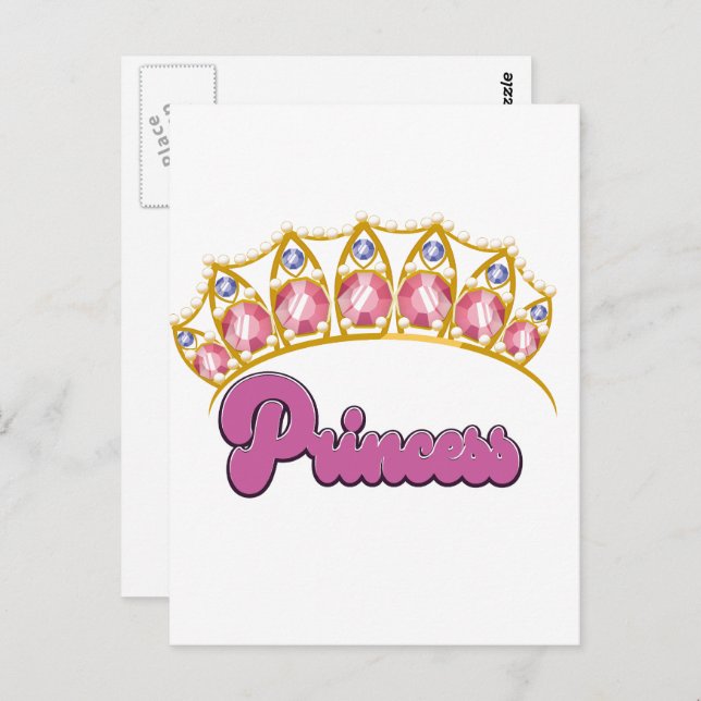 Cartão Postal logotipo da Princesa Tiara (Frente/Verso)