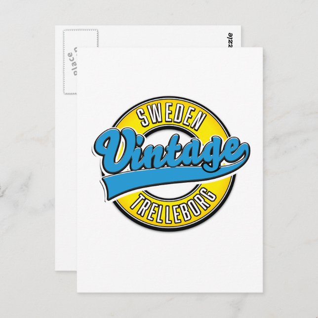 Cartão Postal Logótipo da Suecia de Trelleborg (Frente/Verso)