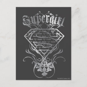 Cartão Postal Logotipo da Supergirl Silver
