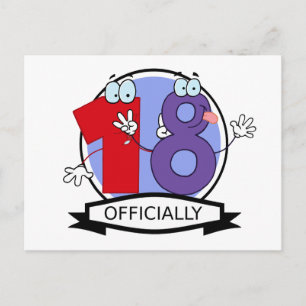 Cartão Postal Logotipo de aniversário de 18 anos