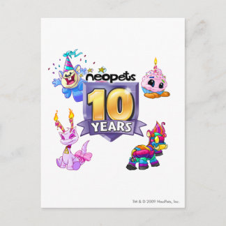 Cartão Postal Logotipo de aniversário do 10º