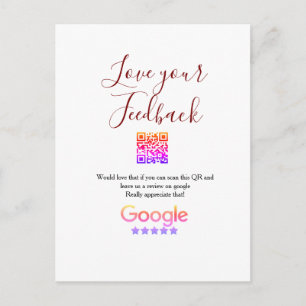 Cartão Postal logotipo de avaliação de negócios do Google Scan Q