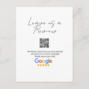 Cartão Postal logotipo de avaliação de negócios do Google Scan Q