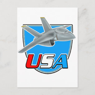 Cartão Postal logotipo de avião a jato dos EUA