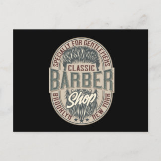 Cartão Postal Logotipo de barbearia do VIntage