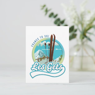 Cartão Postal Logotipo de esqui Les Gets france