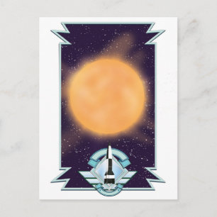 Cartão Postal logotipo de Ficção científica estilo retrô dos ano